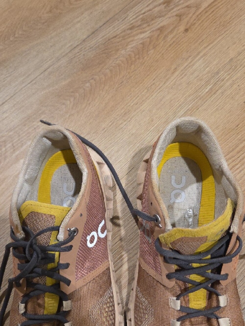 On Running Women's Brown Mesh Athletic Shoes with Yellow Accents - Picture 7 of 7